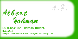 albert hohman business card